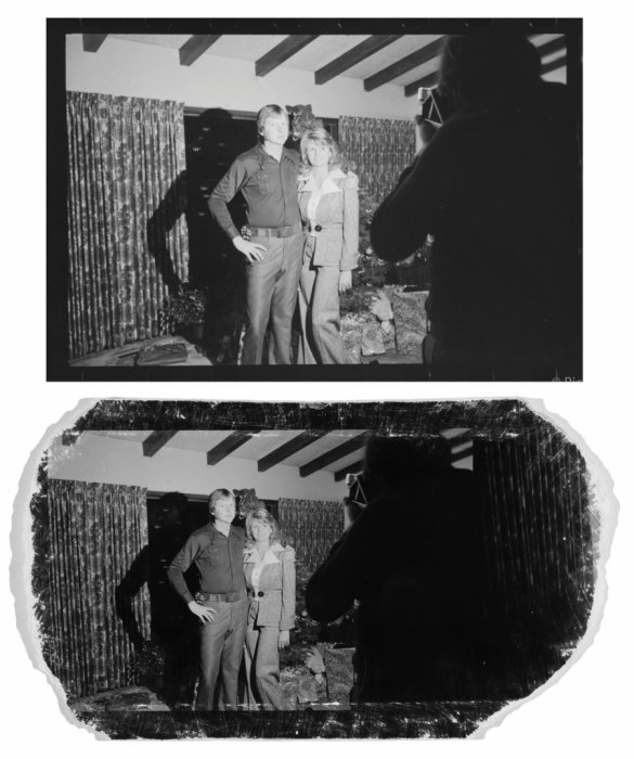 Black and white photo: Photographing Don and Julie