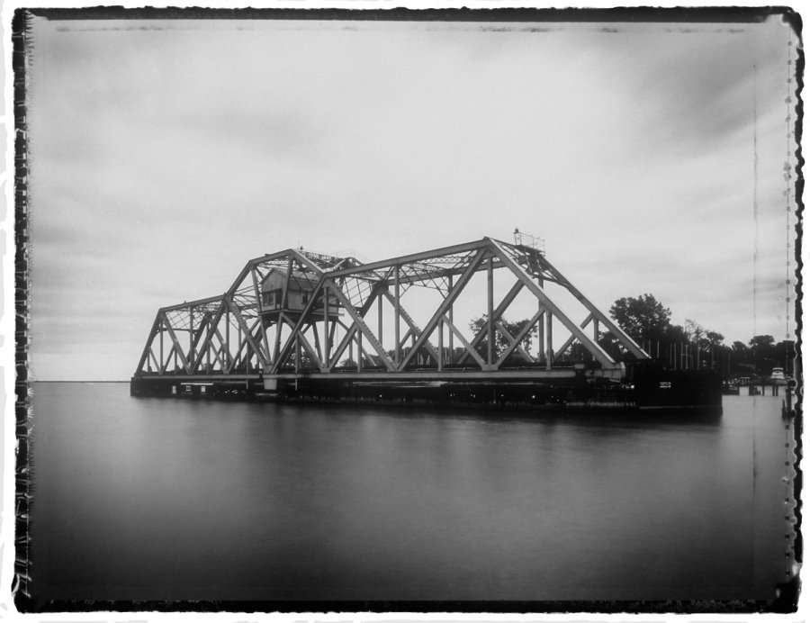 Hojack Swing Bridge, Rochester NY Bridges, Demolished Bridges, Rochester Landmark, Richard Margolis, Silver Gelatin Photograph