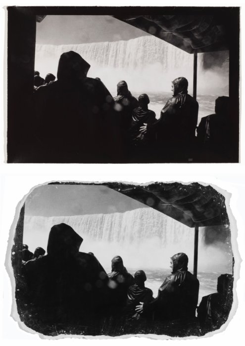 Black and white photo: Niagra Falls